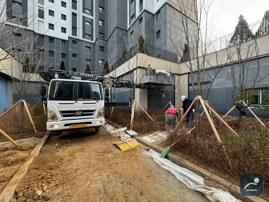 경북 스카이차 외벽 도장·방수 현장