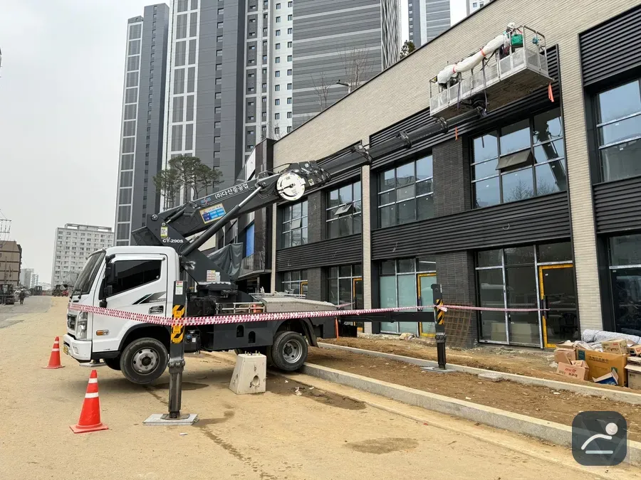 경북 스카이차 에어컨·실외기 작업 현장
