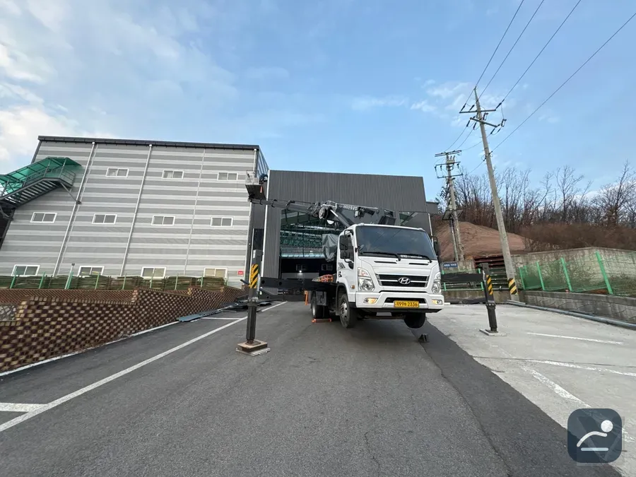 세종 스카이차 간판 설치·철거 현장