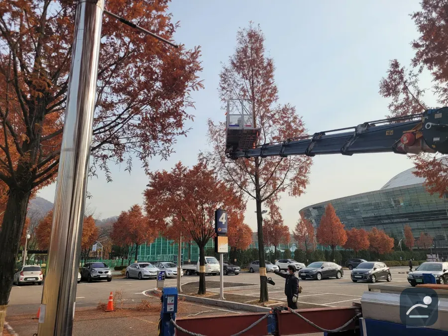 대전 스카이차 에어컨·실외기 작업 현장